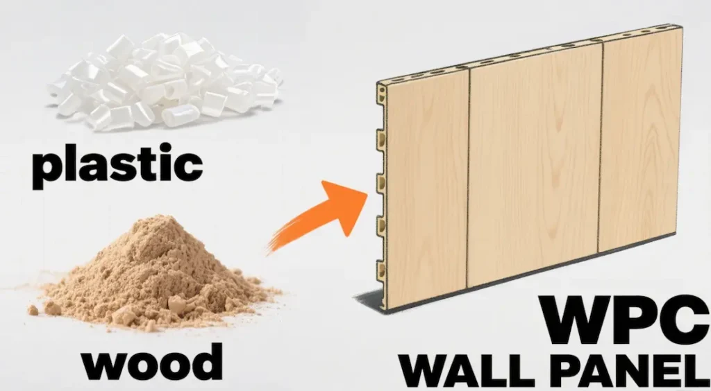 WPC wall panels are composed of plastic and wood