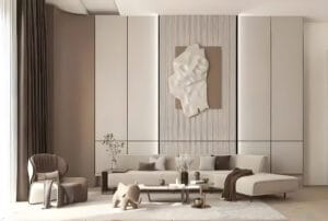Decorative composite wall panels used in bathroom renovation