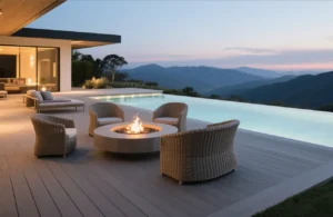 composite decking near swimming pool