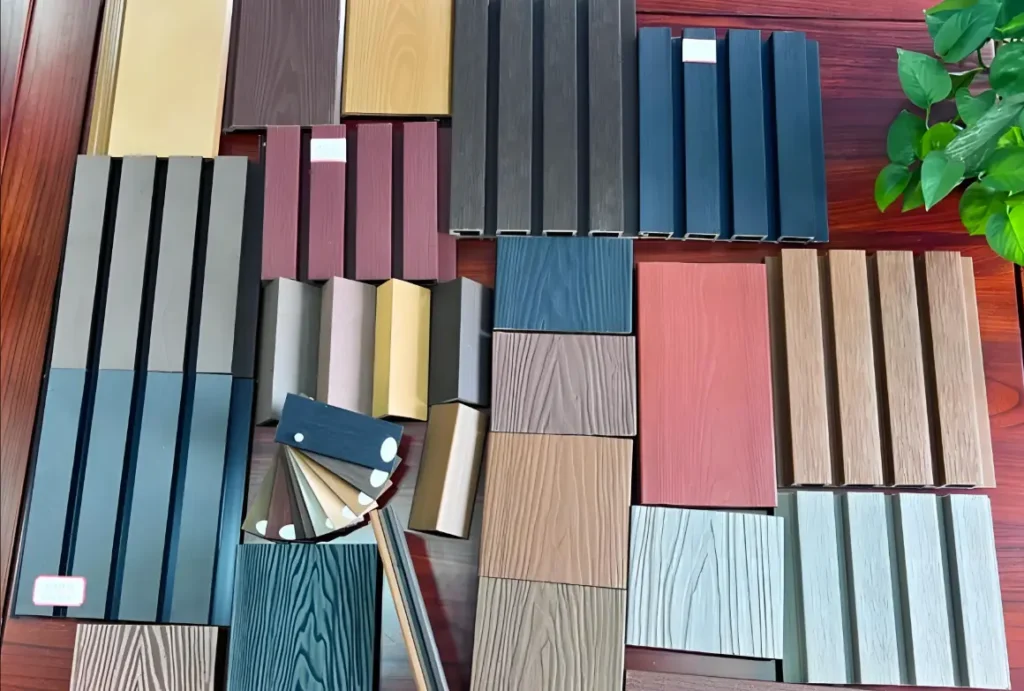 Natural wood vs WPC board close-up comparison