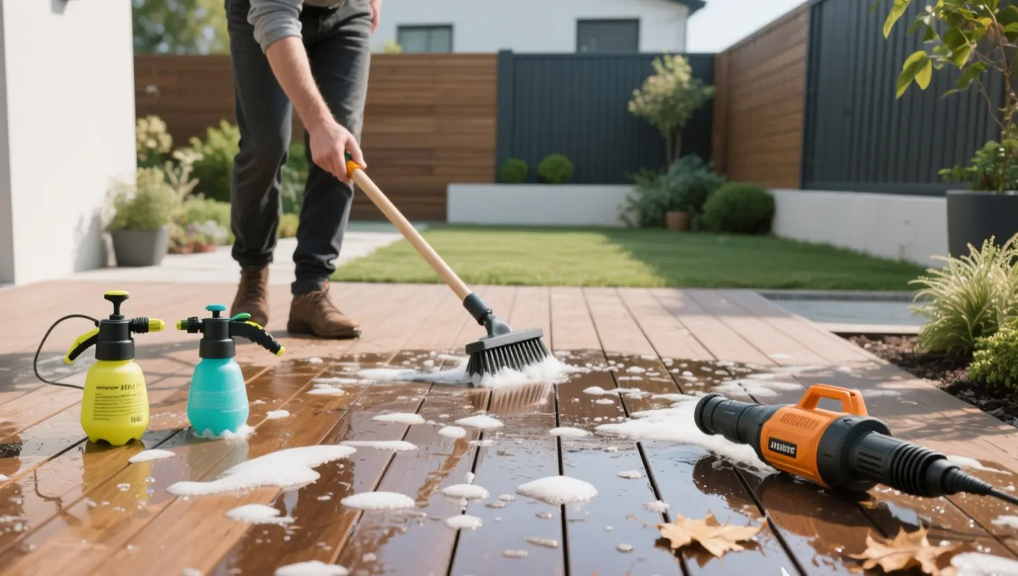 how to clean composite decking