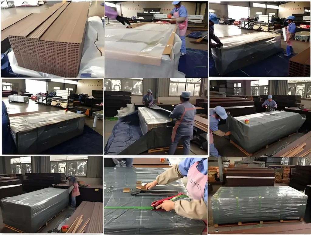 China WPC wall panel supplier bulk export packaging