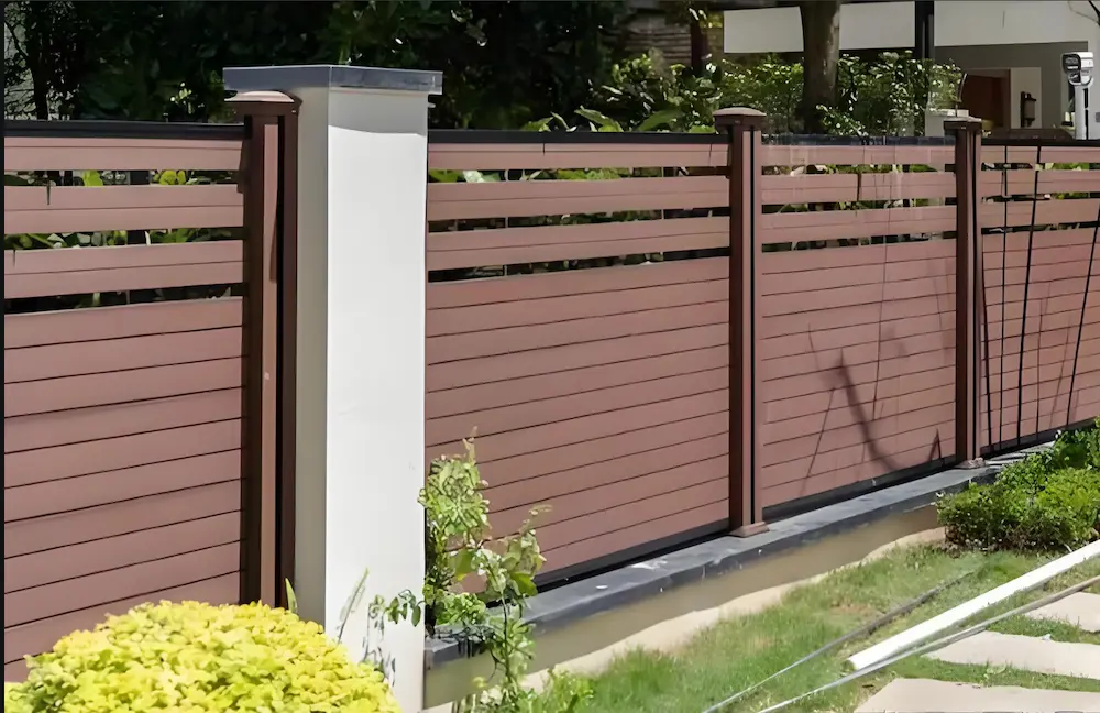Modern gray composite fencing enhancing curb appeal