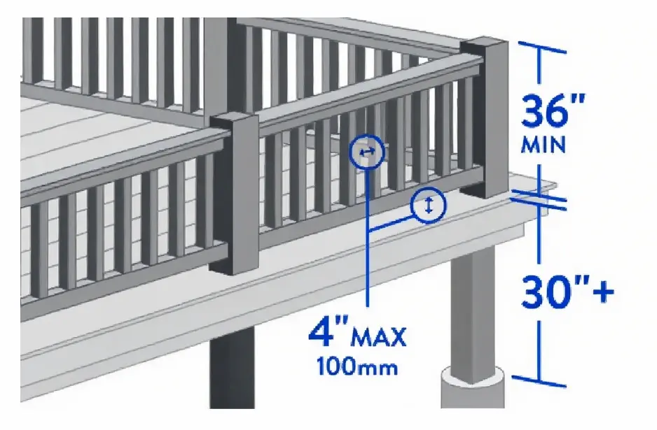 deck railing height requirements