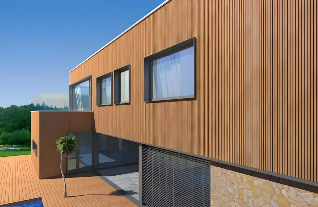 Composite wall panels used on exterior home wall