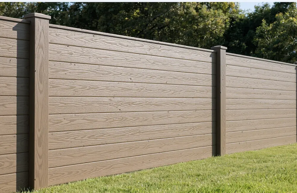 Eco-friendly composite fencing made from recycled wood and plastics
