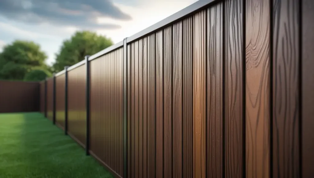 Modern composite fencing with realistic wood grain texture