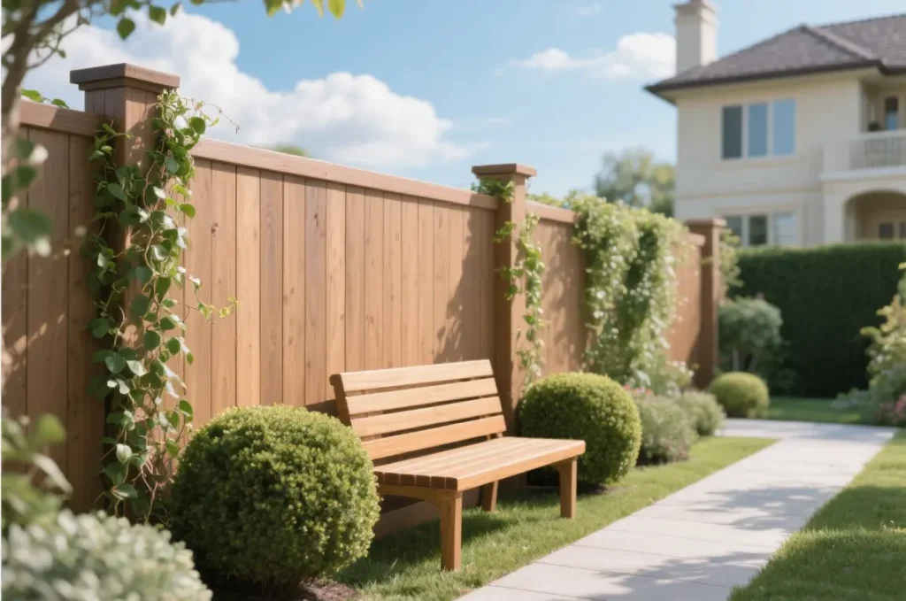composite fencing installed in the backyard
